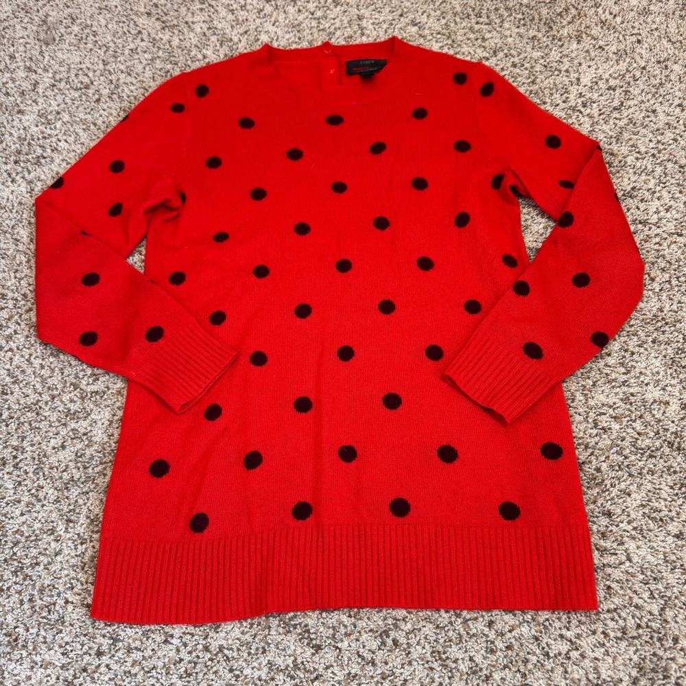 J. Crew Italian Cashmere Polka Dot Sweater - S